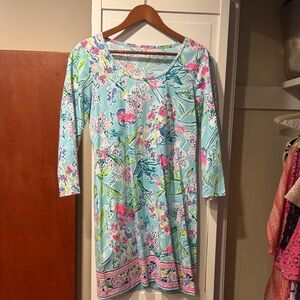 Lilly Pulitzer Blue and Pink Floral Dress